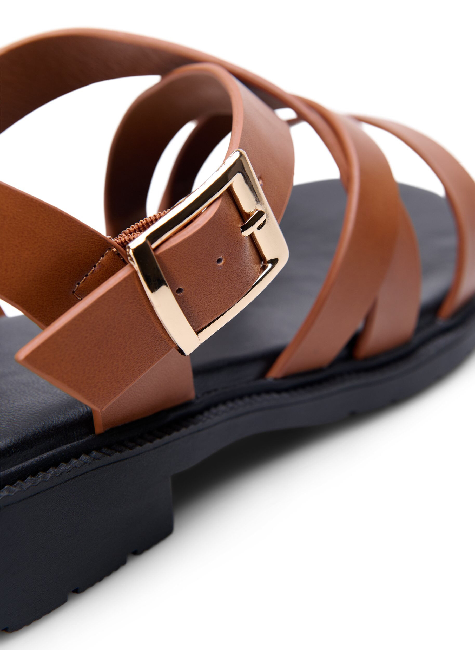 Zizzifashion Leather summer sandal with a wide fit, Friar Brown, Packshot image number 4