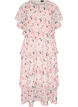 Maxi dress with ruffle layers and detachable cape, White, Packshot image number 0