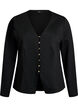 V-neck cardigan with gold-coloured buttons, Black, Packshot image number 0