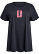 Long night T-shirt in organic cotton with print, Dark Grey, Packshot image number 0