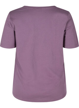 Organic cotton T-shirt with V-neckline, Vintage Violet, Packshot image number 1