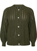 Knitted cardigan with openwork pattern, Green, Packshot image number 0