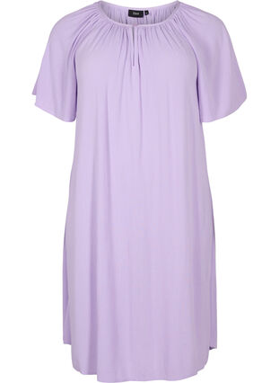 Short-sleeved viscose dress, Lavendula, Packshot image number 0