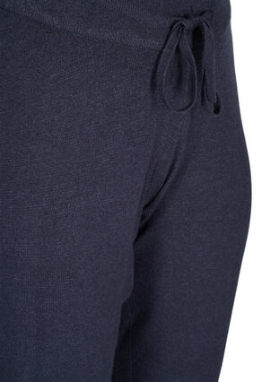 Knitted pants with drawstring and ribbed material, Night Sky Mel., Packshot image number 2