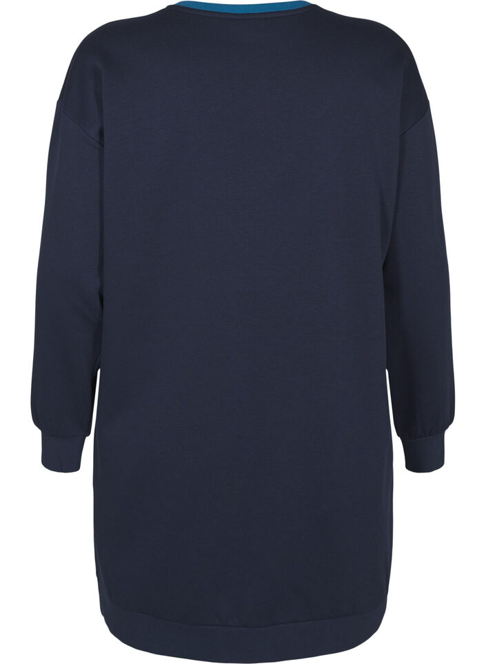 Long sweatshirt with colourblock, Navy B. Color Block, Packshot image number 1