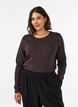 Long-sleeved basic T-shirt with a round neck, Brown, Model image number 0