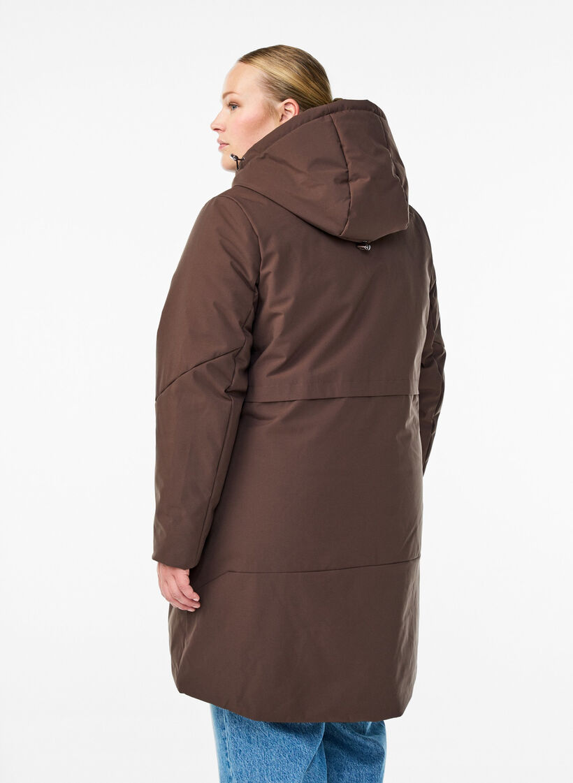 Winter jacket with adjustable waist, Brown, Model image number 1