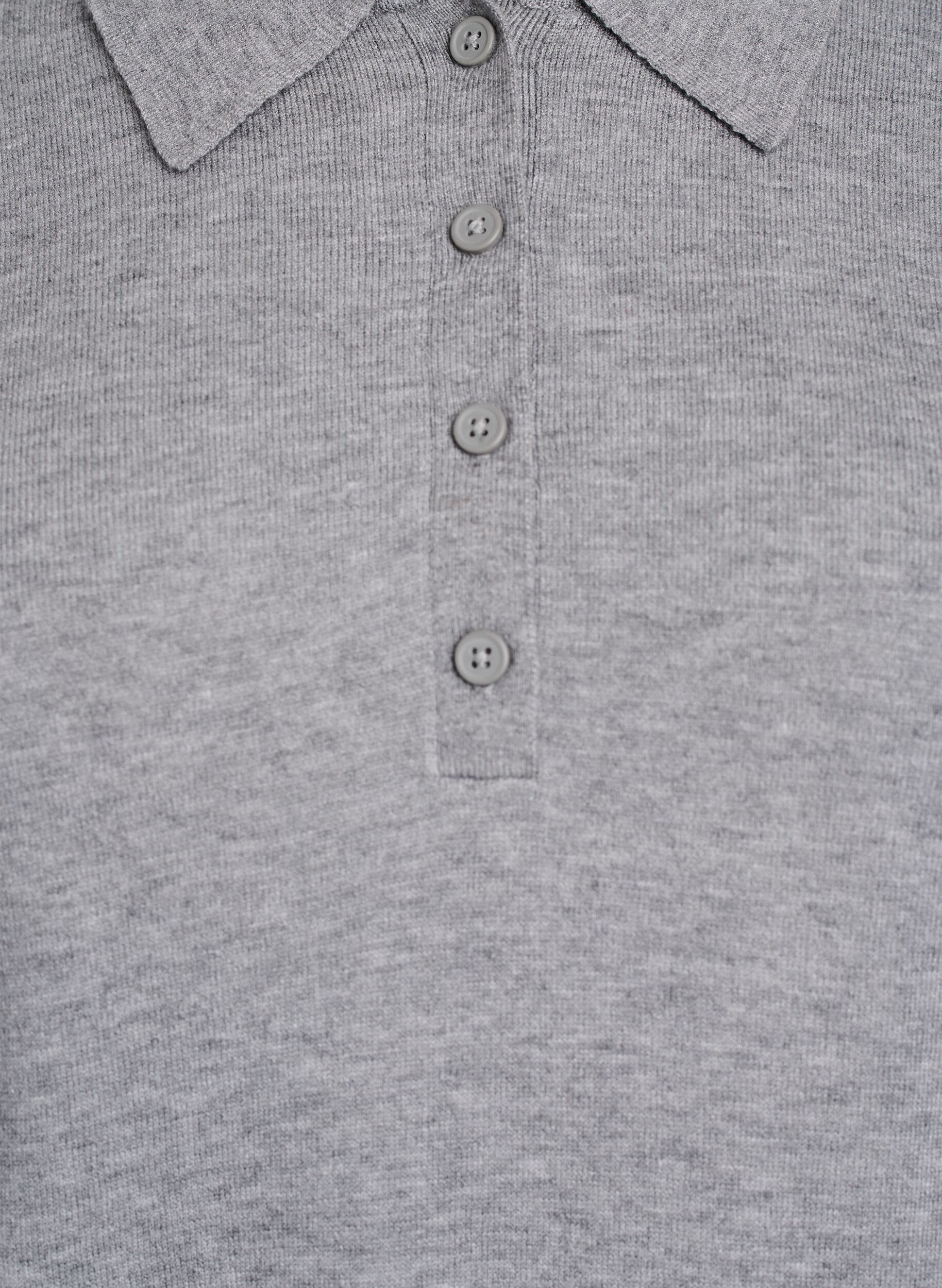 Zizzifashion Knit blouse with collar, Grey, Packshot image number 2