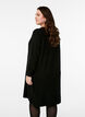 Knitted dress with a round neck and knitted pattern, Black, Model image number 2