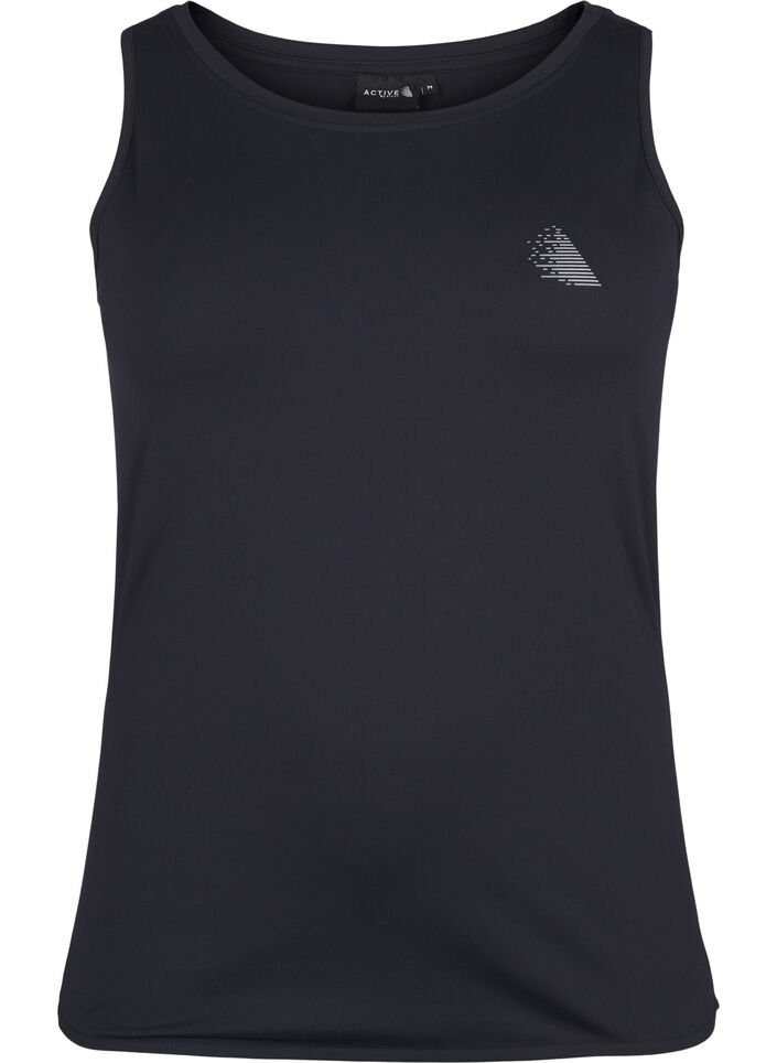 Tight-fitting training top with inner silicone edge, Black, Packshot image number 0