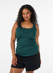 Top with print and lace edge, Green, Model image number 0