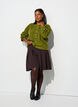 Rib knit cardigan with buttons, Green, Model image number 1