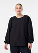 Long-sleeved viscose blouse, Black, Model image number 0