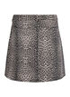 Short denim skirt with leopard print and an A-line shape, Brown, Packshot image number 1