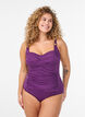 Padded swimsuit with draping, Purple, Model image number 0