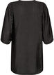 Shiny tunic with a V-neck and 3/4 sleeves, Black, Packshot image number 1