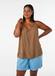 Strap top in viscose, Brown, Model image number 0