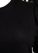 Blouse with button detail and short puff sleeves, Black, Packshot image number 2