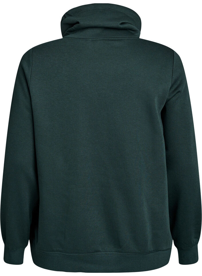 FLASH - Sweatshirt with high collar and pockets, Green, Packshot image number 1