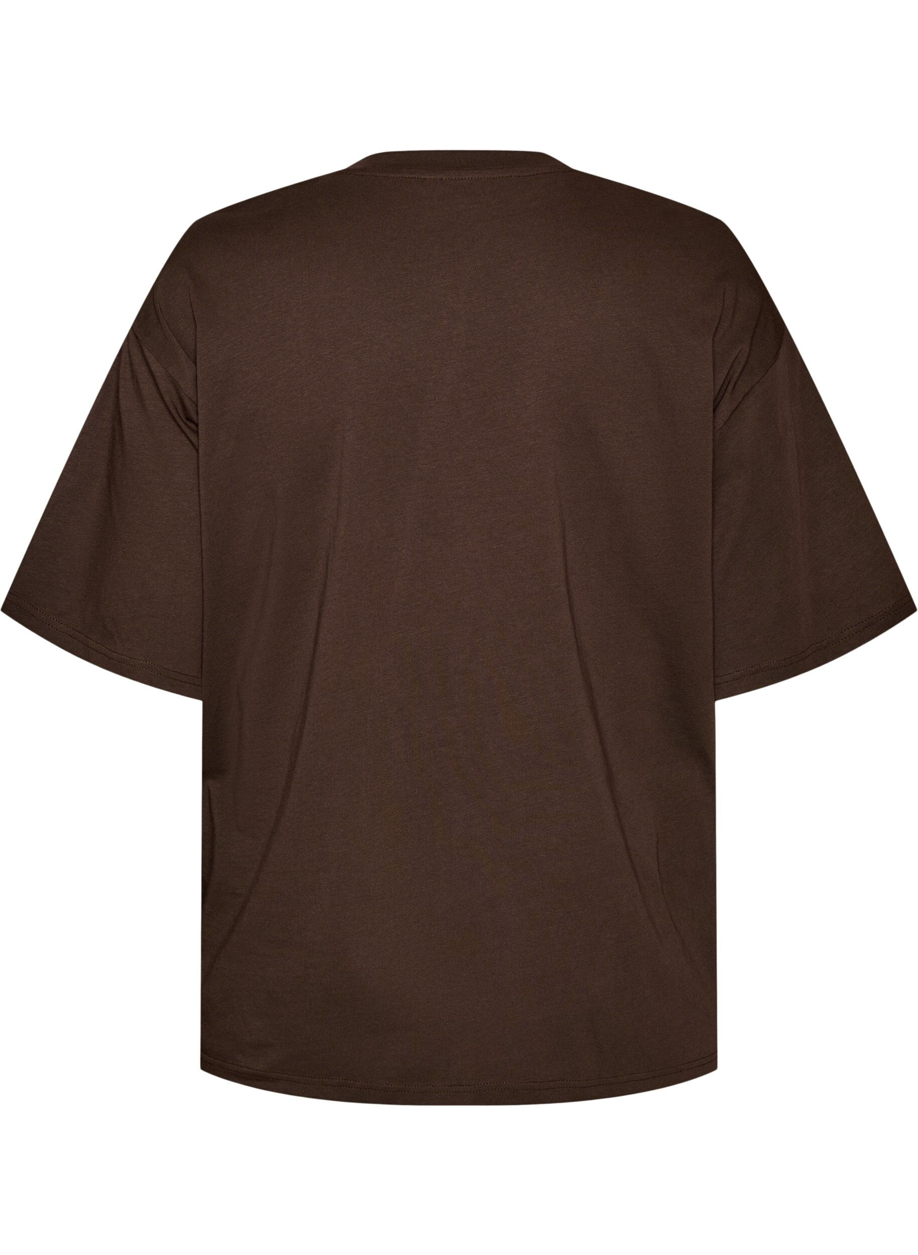 ZizzifashionOversized T-shirt with large photo print, Brown, Packshot image number 1