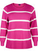 Knitted viscose blouse with stripes, Pink, Packshot image number 0