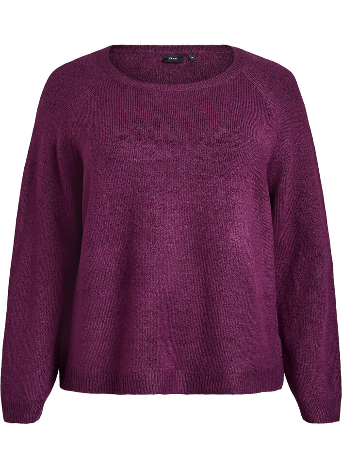 Soft knit with a round neck, Purple, Packshot image number 0
