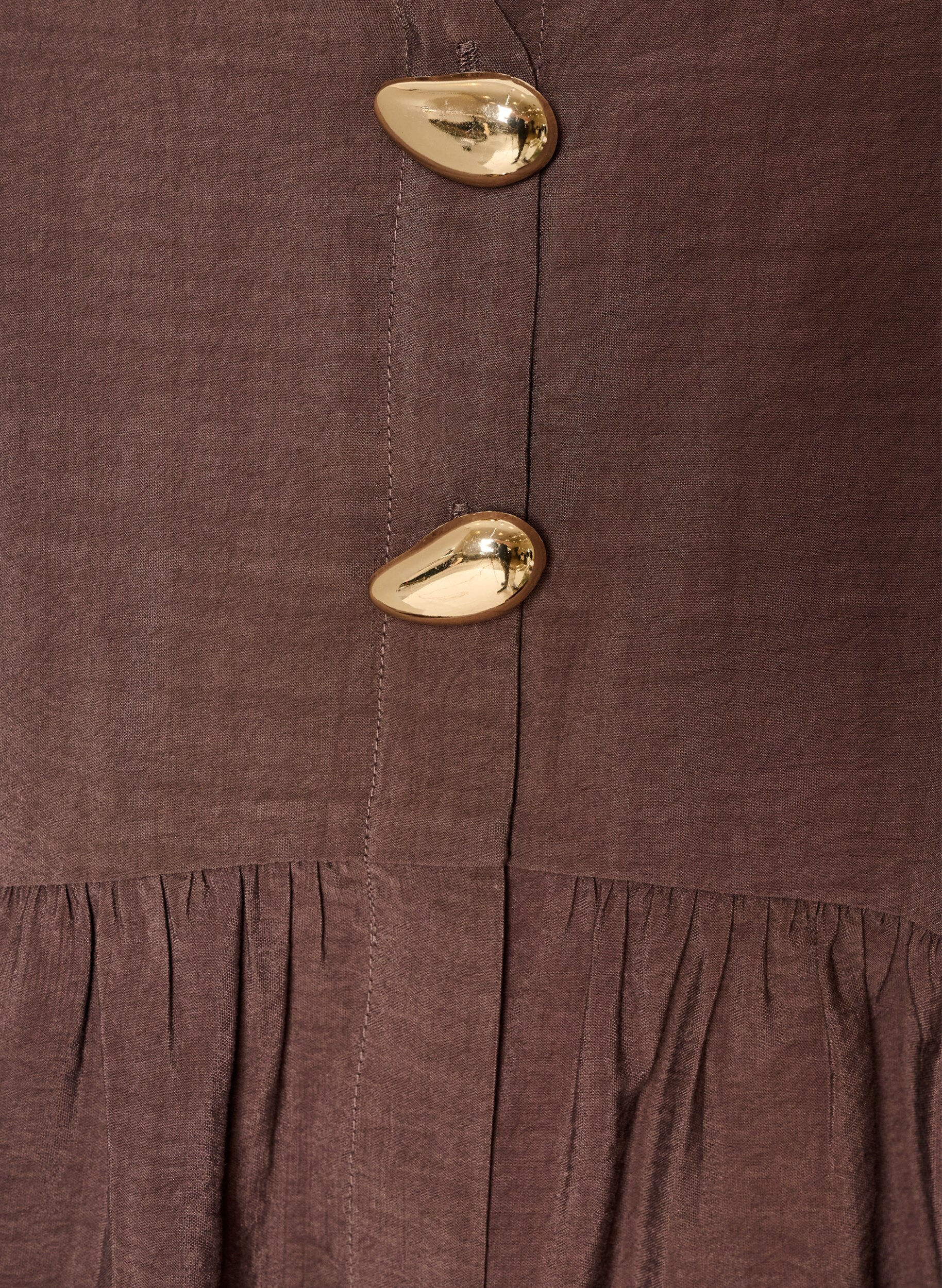 ZizzifashionSleeveless peplum blouse with decorative buttons, Brown, Packshot image number 2