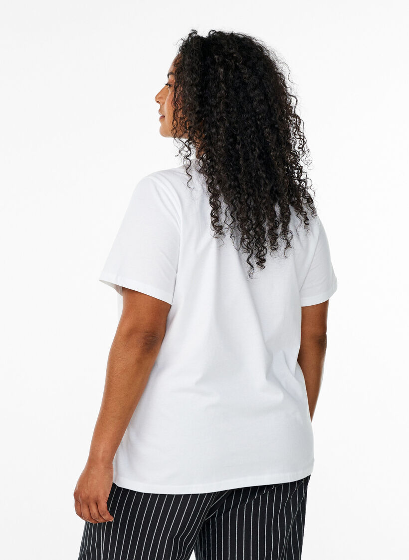 Organic cotton T-shirt with citrus motif, White, Model image number 1