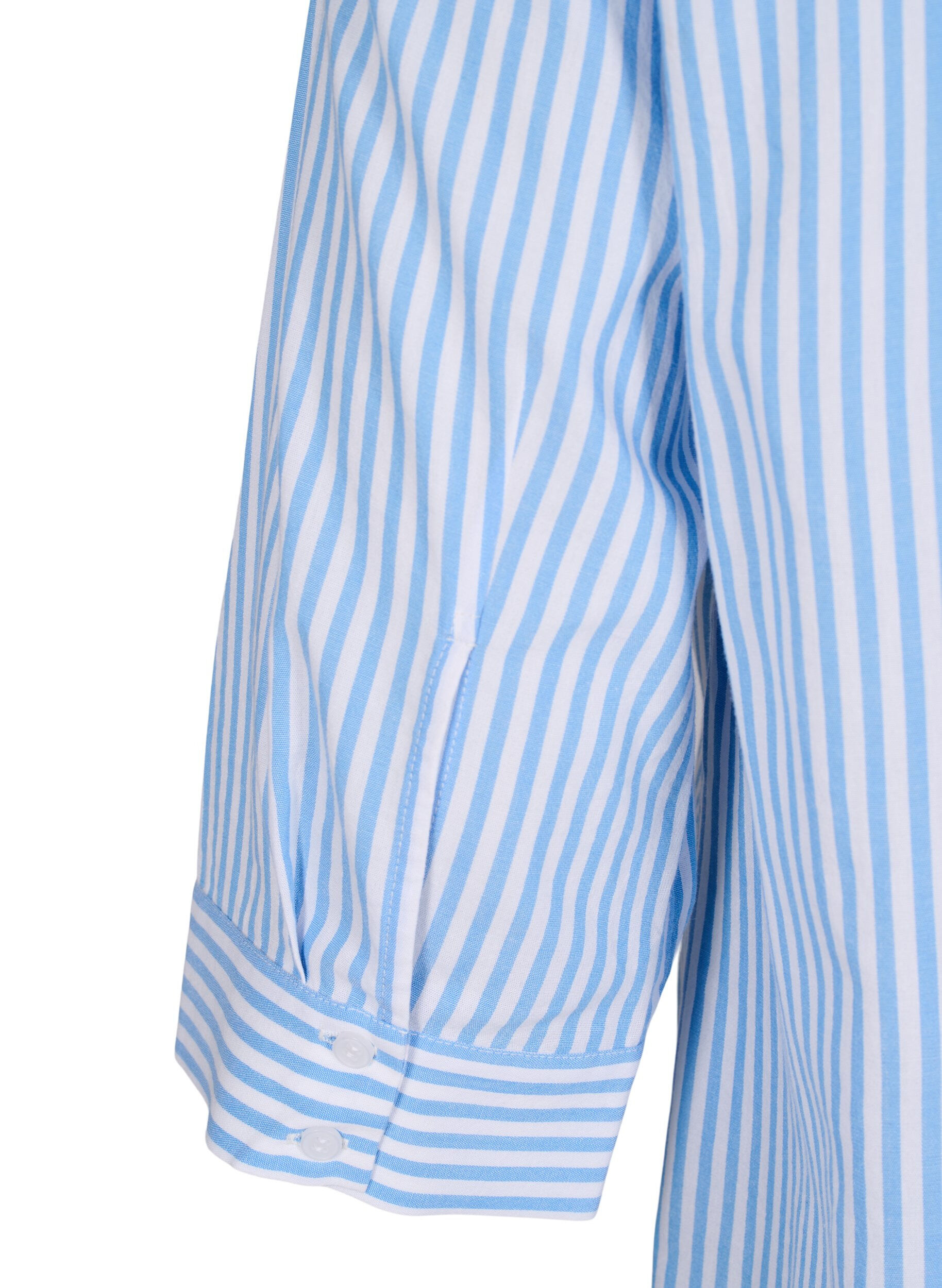 Zizzifashion Long striped shirt with 3/4 sleeves, Light Blue, Packshot image number 3