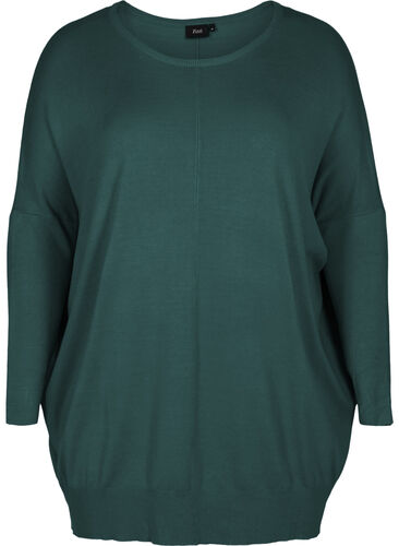 Knitted jumper with round neckline, Ponderosa Pine, Packshot image number 0