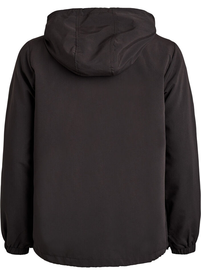 Lightweight jacket with a hood and zipper, Black, Packshot image number 1
