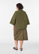 Loose striped shirt with 3/4 sleeves, Green, Model image number 2