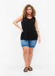 Sleeveless top with lace, Black, Model image number 2