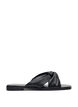 Flat sandals with crossed satin straps, Black, Packshot image number 0