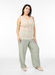 Sleeveless knitted top with v-neck, Beige, Model image number 1
