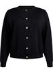 Cardigan with decorative gold buttons, Black, Packshot image number 0