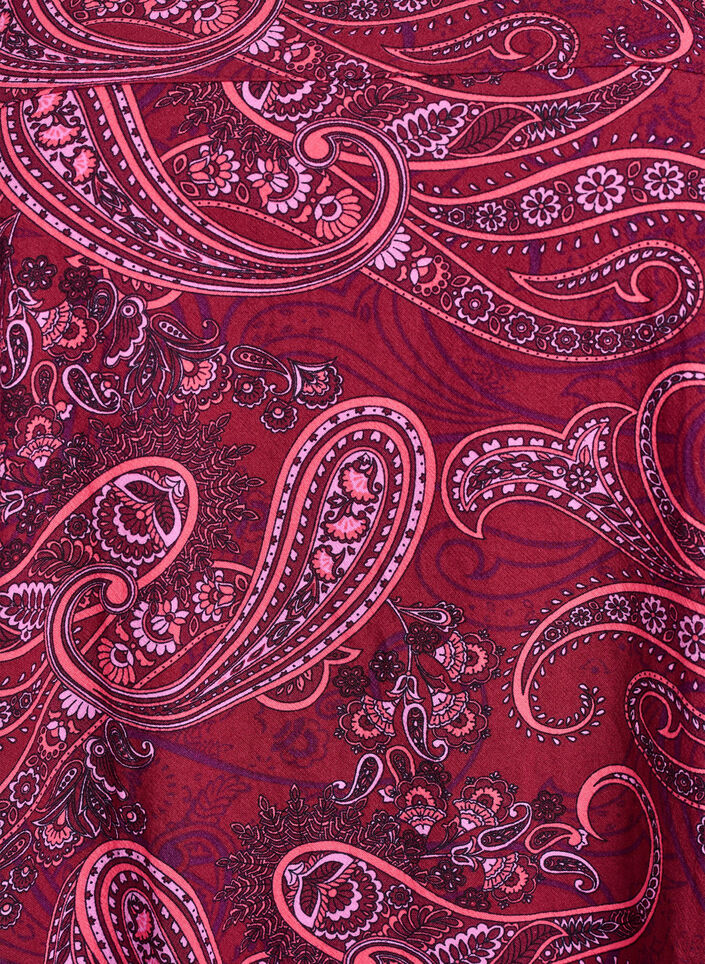 Short-sleeved cotton dress with print, Red, Packshot image number 2