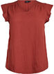 Sleeveless top in cotton muslin with ruffles, Red, Packshot image number 0