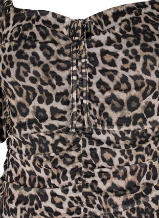 Short mesh dress with leopard print, Leo, Packshot image number 2