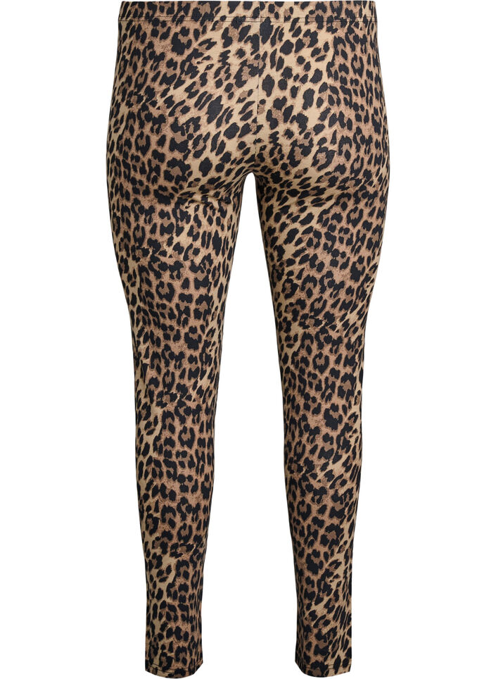 Viscose leggings with leopard print, Brown, Packshot image number 1