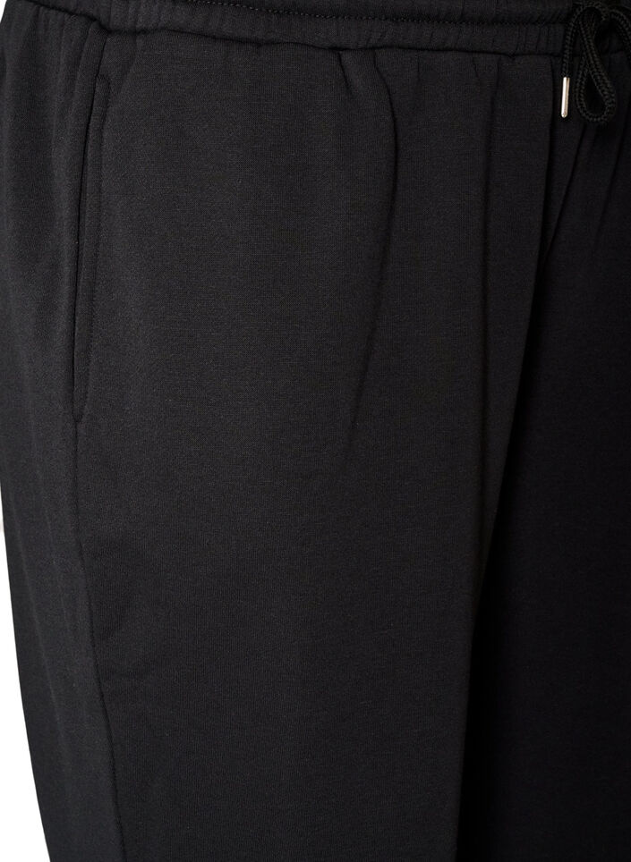 High-waisted sweatpants with drawstring, Black, Packshot image number 2