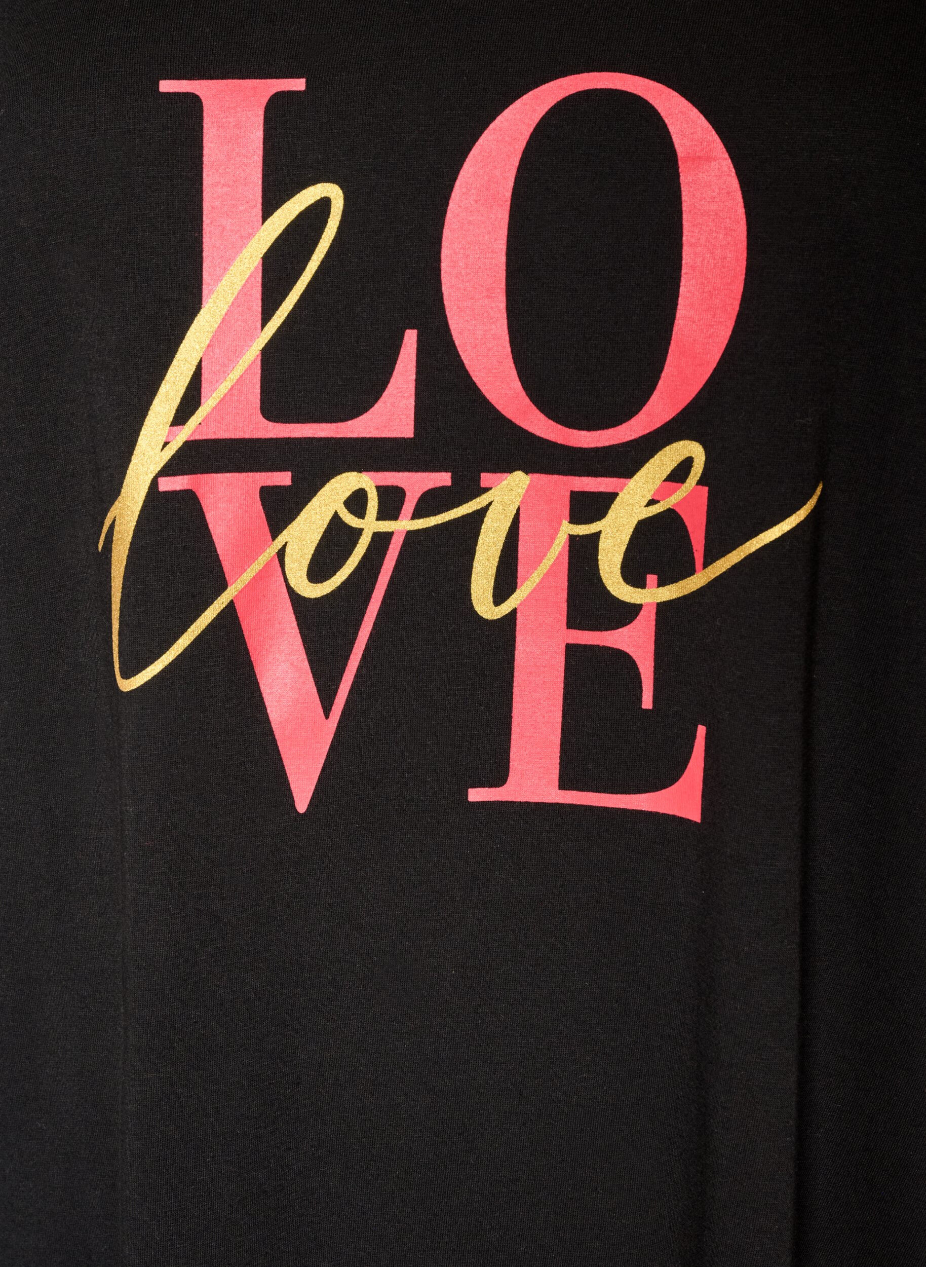 ZizzifashionOrganic cotton nightdress with V-neck, Black, Packshot image number 2