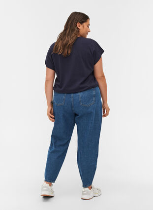 Slouchy fit cotton jeans, Blue denim, Model image number 1