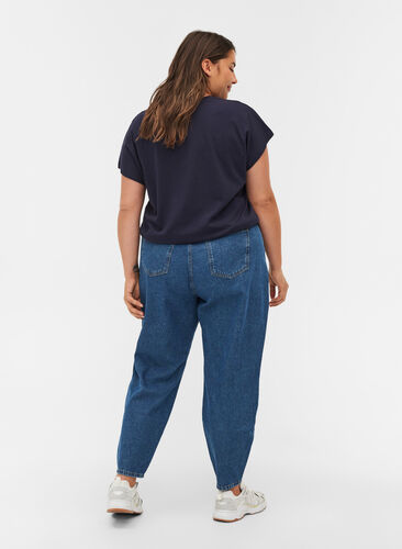 Slouchy fit cotton jeans, Blue denim, Model image number 1