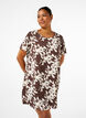 Dress with print and short sleeves, Brown, Model image number 0