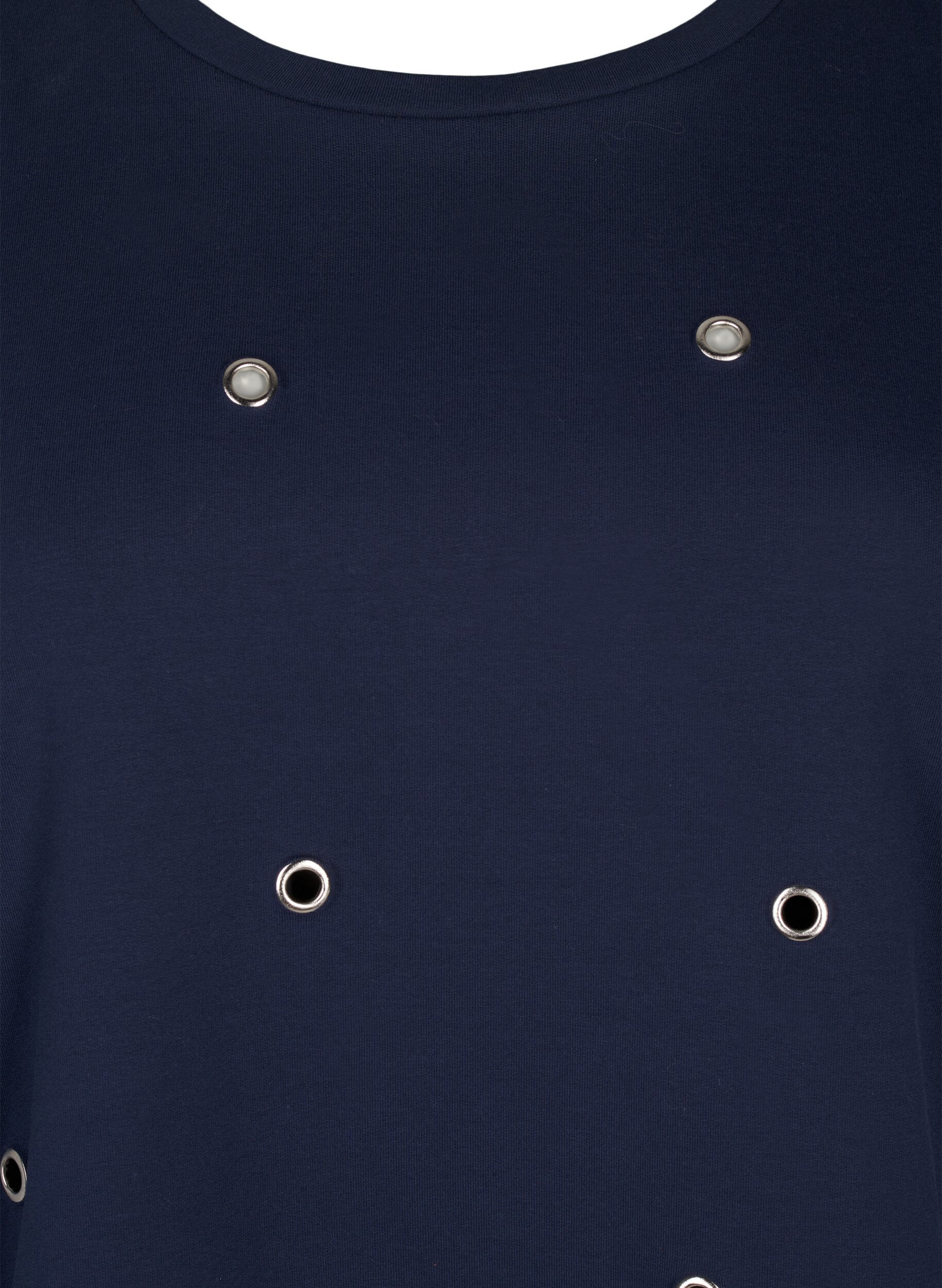 Zizzifashion Sweatshirt with eyelets, Blue, Packshot image number 2