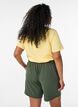 Organic cotton T-shirt with eyelet embroidery, Yellow, Model image number 2