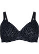 Full cover bra with text print, Black, Packshot image number 0
