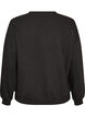 Sweatshirt with boucl&eacute; text motif, Black, Packshot image number 1