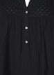Cotton blouse with broderie anglaise and 3/4 sleeves, Black, Packshot image number 2